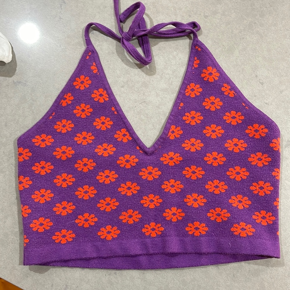 Knit Halter Top - Size Large